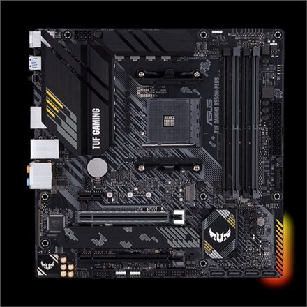 Asus | TUF Gaming B550M-Plus | Gniazda pamięci 4 | Chipset AMD B | Micro ATX | Rodzina procesorów AMD | Gniazdo procesora AM4 | 