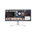 LG 3-Side Virtually Borderless Monitor 34WN650-W 34 ", IPS, FHD, 21:9, 5 ms, 400 cd/m², White/Grey, 2560 x 1080