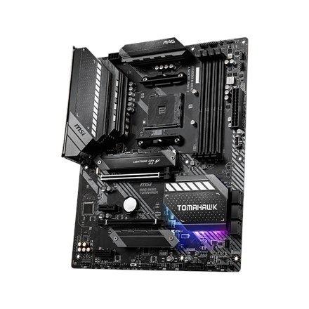 MSI | MAG B550 TOMAHAWK | Rodzina procesorów AMD | Gniazdo procesora AM4 | DDR4 | Gniazda pamięci 4 | Liczba złączy SATA | Chips