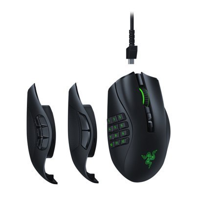 Razer | Gaming Mouse | Naga Pro | Mysz optyczna | Odbiornik USB 2,4 GHz, Bluetooth | Czarny | Tak