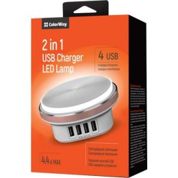 ColorWay USB charger LED Color Touch Sensor USB Charger 12 adjustable 0.2W LEDs, White, 5 V, 4.4 A