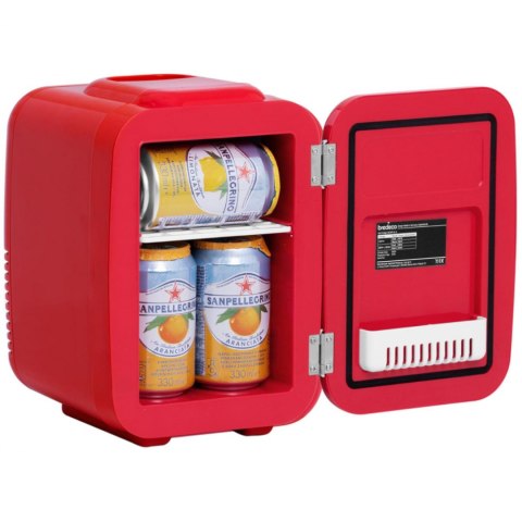 Mini lodówka samochodowa turystyczna retro 2w1 4L 12V / 230 V czerwona
