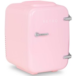 Mini lodówka samochodowa turystyczna retro 2w1 4L 12V / 24V / 230V różowa