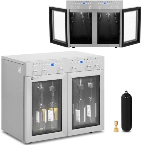 Dyspenser dozownik do wina z chłodziarką 7-18C 6 butelek - srebrny