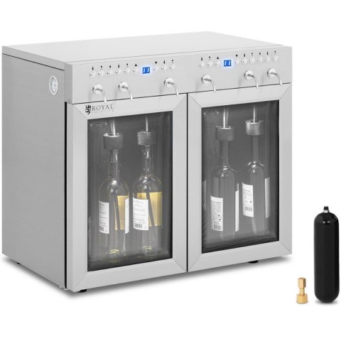 Dyspenser dozownik do wina z chłodziarką 7-18C 6 butelek - srebrny