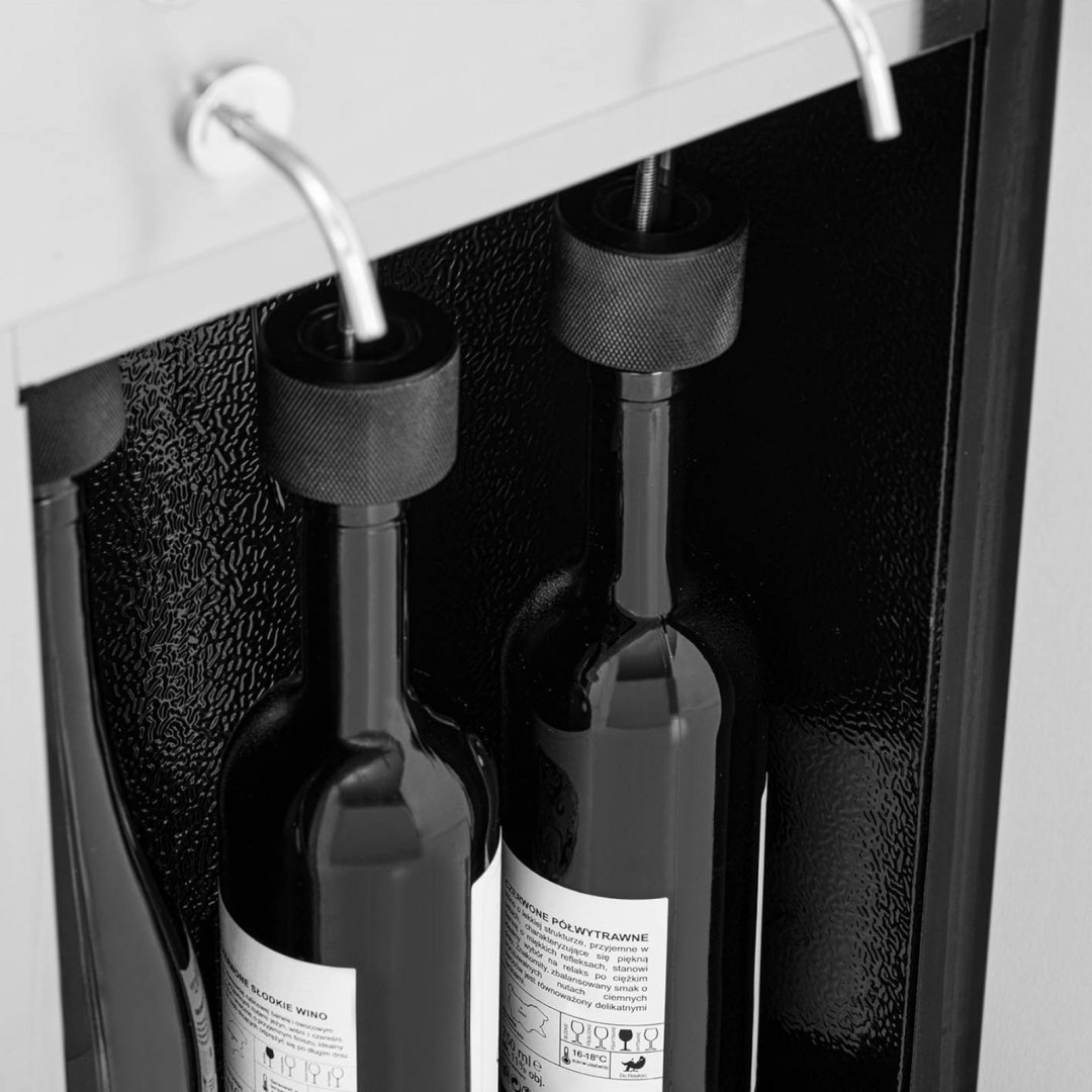 Dyspenser dozownik do wina z chłodziarką 7-18C 6 butelek - srebrny
