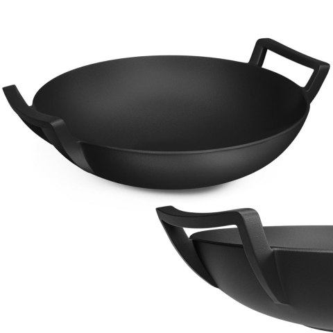Patelnia WOK żeliwny z uchwytami śr. 32 cm