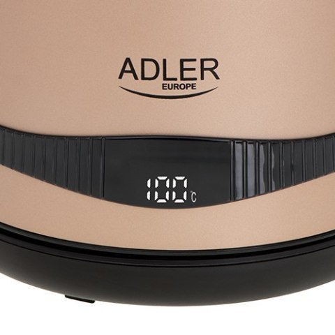 Adler | Czajnik | AD 1295 | Elektryczny | 2200 W | 1,7 L | Stal nierdzewna | Podstawa obrotowa 360° | Złoty