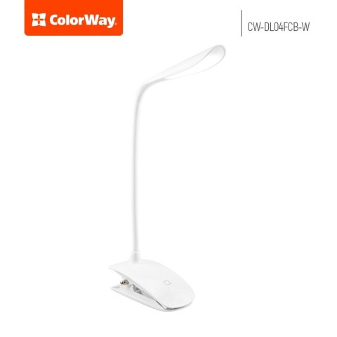 ColorWay | lm | Lampa stołowa LED Flexible & Clip z wbudowanym akumulatorem | Światło białe: 5500-6000 K | Lampa stołowa
