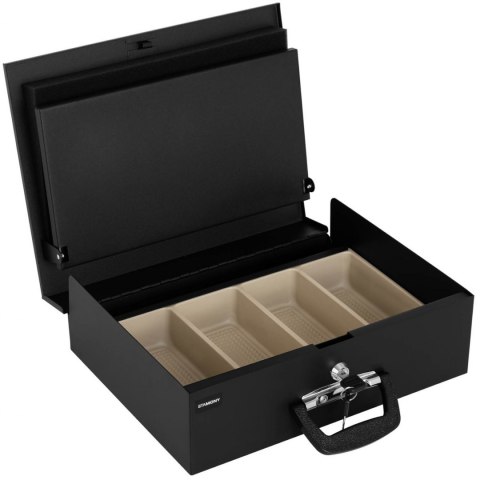 Kasetka walizka na pieniądze bilon i banknoty ze stali zamykana na klucz