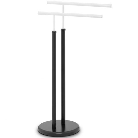 Stojak wieszak na 2 ręczniki wolnostojący podłogowy stalowy czarno - biały