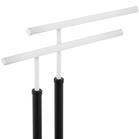 Stojak wieszak na 2 ręczniki wolnostojący podłogowy stalowy czarno - biały