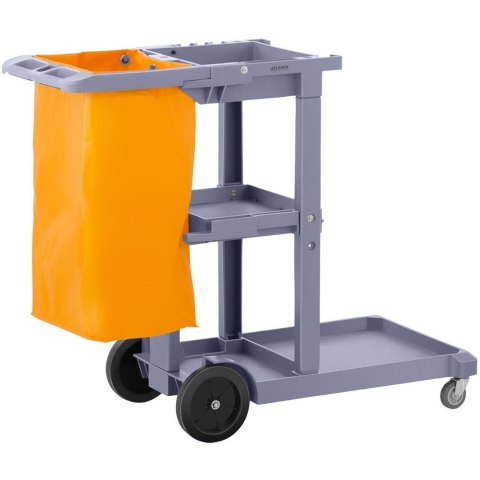 Wózek serwisowy do wiadra do mopa z torbą na pranie i półkami