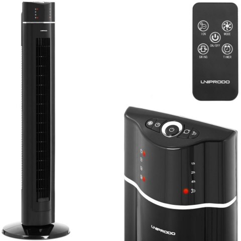 Wentylator kolumnowy podłogowy z jonizacją powietrza i pilotem 107cm 60 W czarny