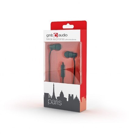 Gembird | Metalowe słuchawki z mikrofonem "Paris" | Wbudowany mikrofon | 3,5 mm | Czarny