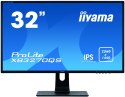 Iiyama Monitor PROLITE XB3270QS-B1 31.5 ", IPS, 2560 x 1440 pixels, 16:9, 4 ms, 250 cd/m², Black, matte, Headphone