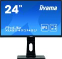 Iiyama Monitor with ultra-flat front PROLITE XUB2493HSU-B1 23.8 ", IPS, 1920 x 1080 pixels, 16:9, 4 ms, 250 cd/m², Black, matte,