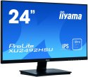 Iiyama Ultra slim line monitor PROLITE XU2492HSU-B1 23.8 ", IPS, 1920 x 1080 pixels, 16:9, 4 ms, 250 cd/m², Black, matte, Headph