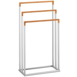 Stojak wieszak na 3 ręczniki wolnostojący podłogowy STAL + BAMBUS