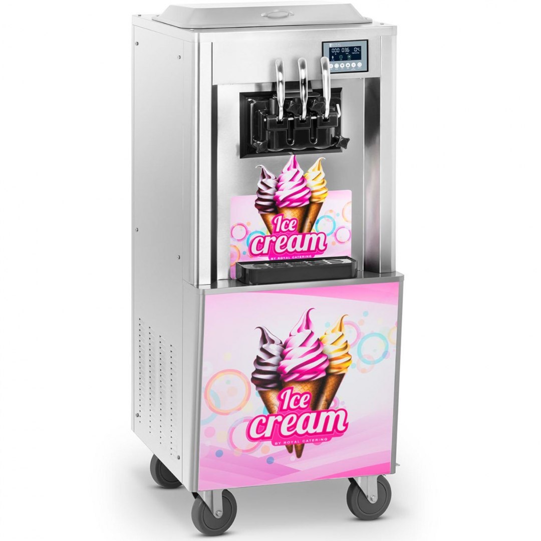 Maszyna do lodów włoskich na kółkach z cyfrowym panelem 2 SMAKI + MIX 230 V 2100 W 23 l/h