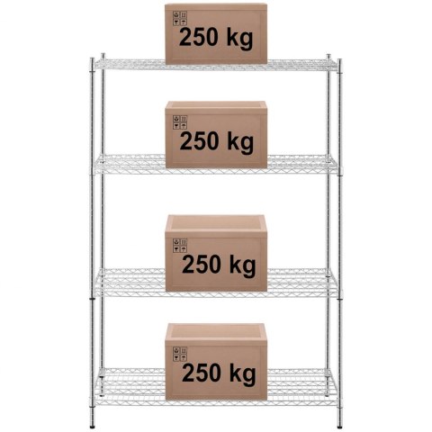 Regał metalowy warsztatowy 4 półki druciane do 1 t 1000 kg 119x59x180 cm