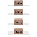 Regał warsztatowy druciany 4 półki + 4 maty do 1 t 1000 kg 120x60x180 cm
