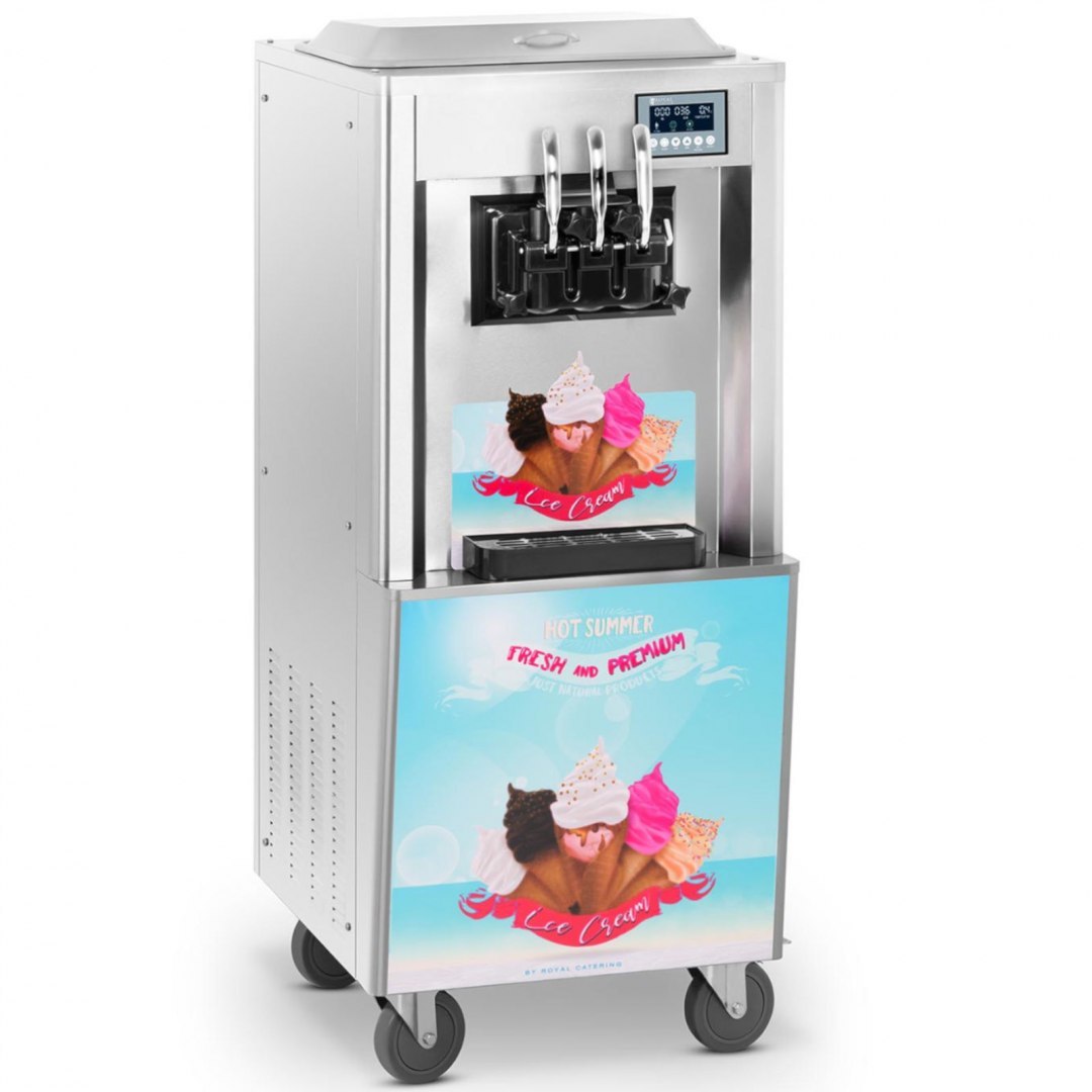 Maszyna do lodów włoskich na kółkach z cyfrowym panelem 2 SMAKI + MIX 230 V 2600 W 33 l/h