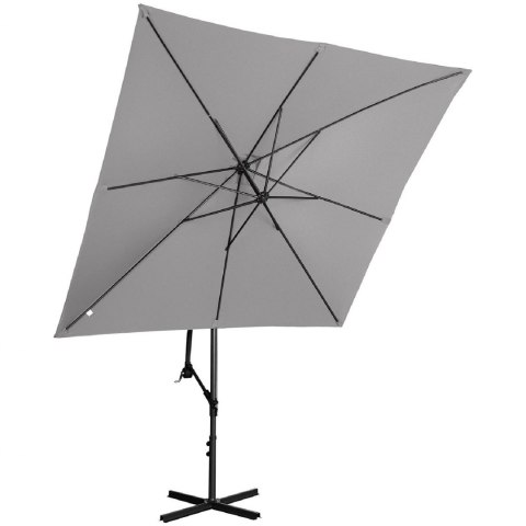 Parasol ogrodowy na wysięgniku kwadratowy 250 x 250 cm ciemnoszary
