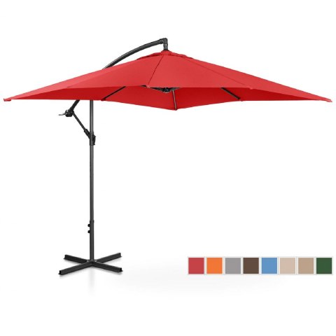 Parasol ogrodowy na wysięgniku kwadratowy 250 x 250 cm czerwony