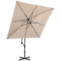 Parasol ogrodowy na wysięgniku kwadratowy 250 x 250 cm kremowy