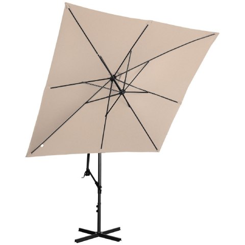 Parasol ogrodowy na wysięgniku kwadratowy 250 x 250 cm kremowy