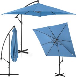 Parasol ogrodowy na wysięgniku kwadratowy 250 x 250 cm niebieski