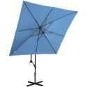 Parasol ogrodowy na wysięgniku kwadratowy 250 x 250 cm niebieski