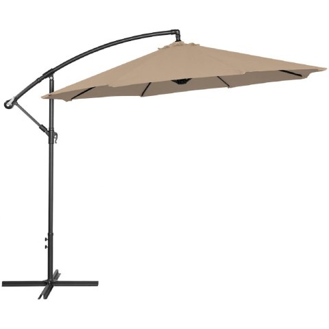 Parasol ogrodowy na wysięgniku okrągły śr. 300 cm beżowy