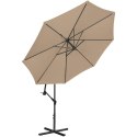 Parasol ogrodowy na wysięgniku okrągły śr. 300 cm beżowy