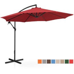Parasol ogrodowy na wysięgniku okrągły śr. 300 cm bordowy