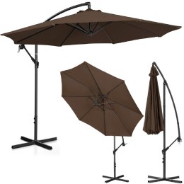 Parasol ogrodowy na wysięgniku okrągły śr. 300 cm brązowy