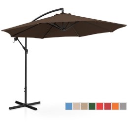 Parasol ogrodowy na wysięgniku okrągły śr. 300 cm brązowy