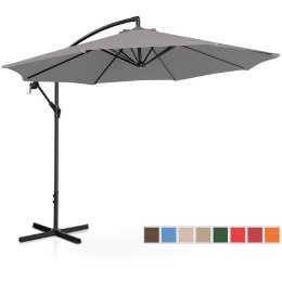 Parasol ogrodowy na wysięgniku okrągły śr. 300 cm ciemnoszary