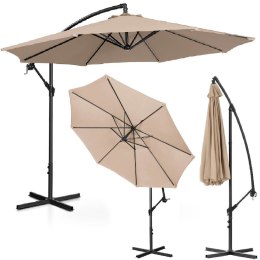 Parasol ogrodowy na wysięgniku okrągły śr. 300 cm kremowy