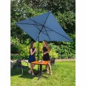 Parasol ogrodowy prostokątny uchylny z korbką 200 x 300 cm niebieski