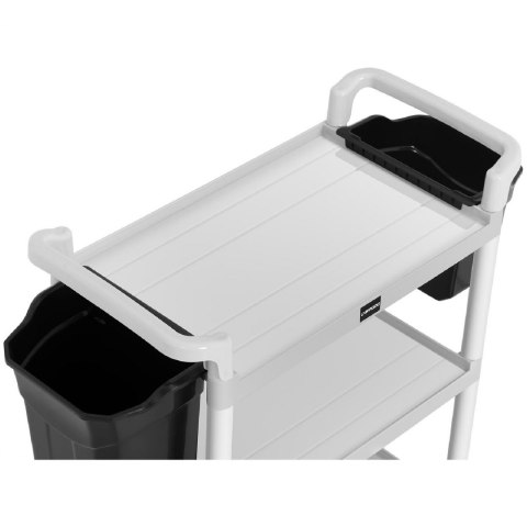 Wózek serwisowy hotelowy do sprzątania 2 plastikowe pojemniki do 150 kg