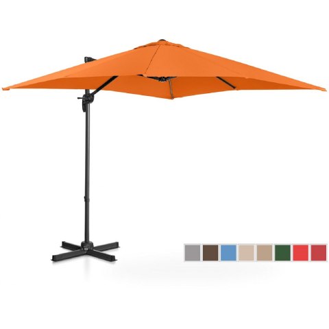 Parasol ogrodowy boczny na wysięgniku kwadratowy 250 x 250 cm pomarańczowy