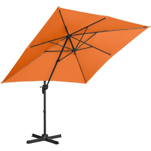 Parasol ogrodowy boczny na wysięgniku kwadratowy 250 x 250 cm pomarańczowy