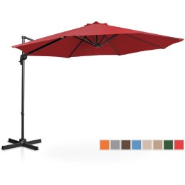 Parasol ogrodowy boczny na wysięgniku okrągły śr. 300 cm bordowy