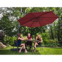 Parasol ogrodowy boczny na wysięgniku okrągły śr. 300 cm bordowy