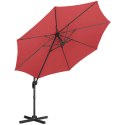 Parasol ogrodowy boczny na wysięgniku okrągły śr. 300 cm bordowy