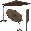 Parasol ogrodowy boczny na wysięgniku okrągły śr. 300 cm brązowy