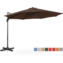 Parasol ogrodowy boczny na wysięgniku okrągły śr. 300 cm brązowy
