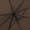 Parasol ogrodowy boczny na wysięgniku okrągły śr. 300 cm brązowy